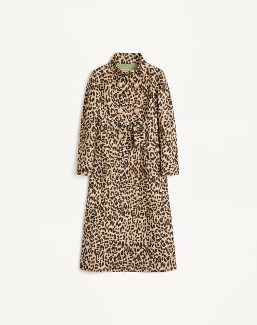 Valentino - Cloth Coat In Animalier Print - Animal Print - Woman - Coats And Outerwear